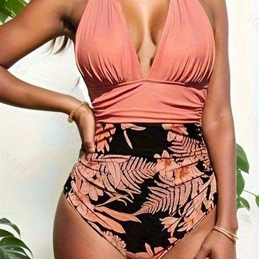 Printed One Piece Swimsuit