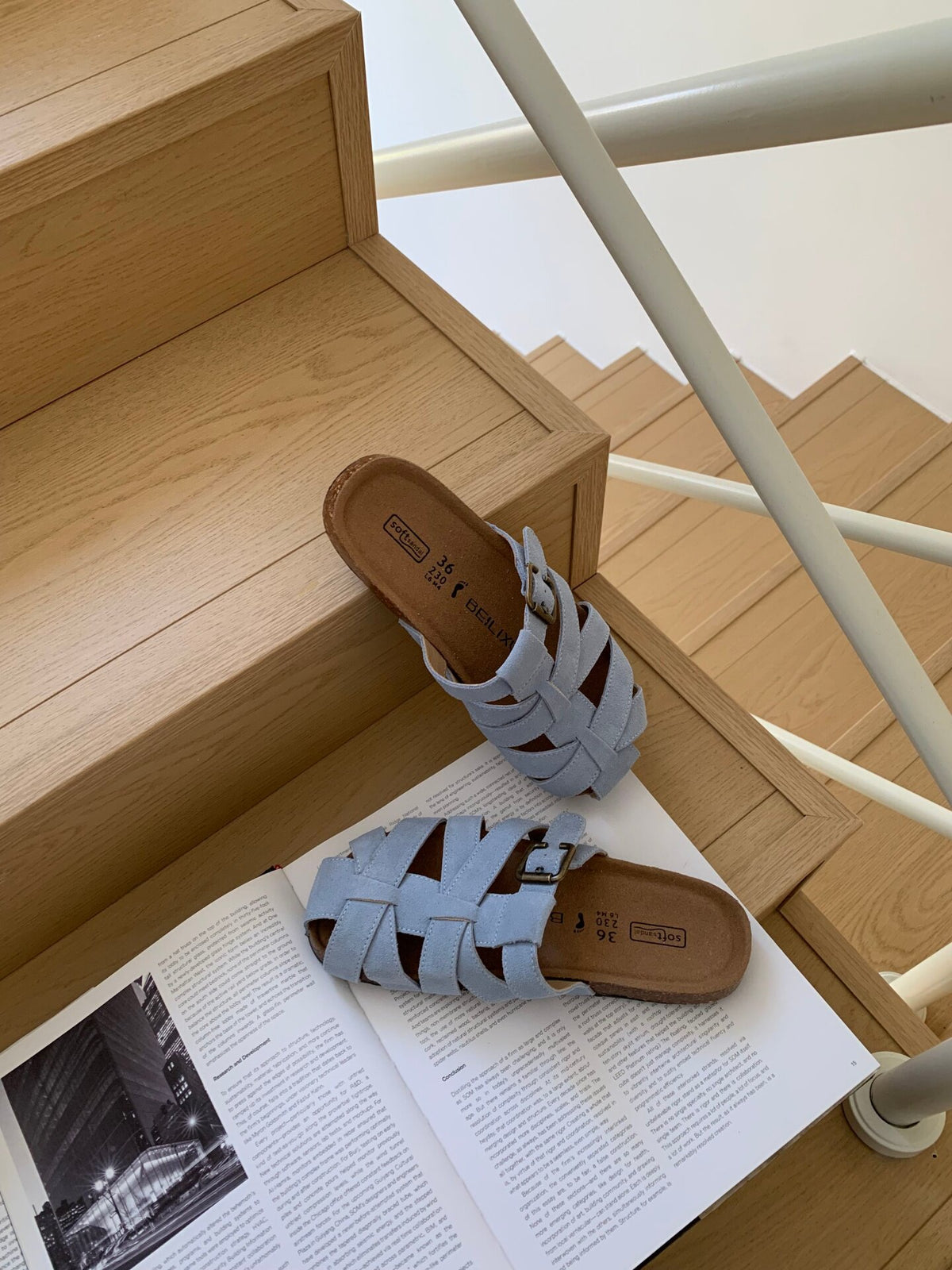 Genuine Leather Hollow-Out Slip-On Slippers